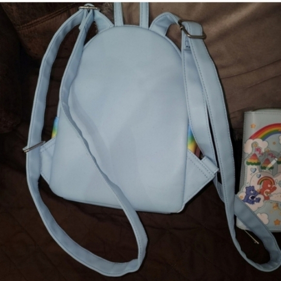 Loungefly Care Bears Vintage Rainbow Mini Backpack & wallet set - Picture 9 of 10